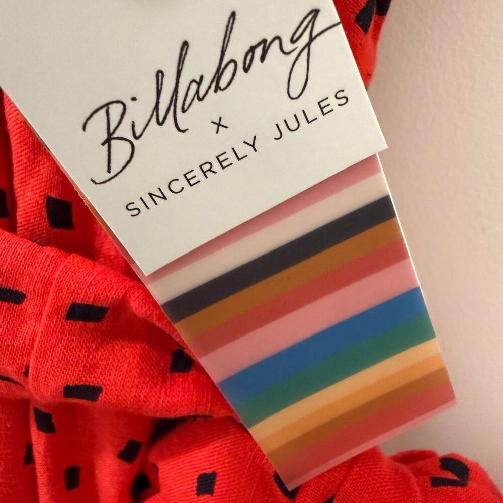 Billabong X Sincerely Jules Your Side Red Print Ruffled One-Shoulder Maxi Dress - Picture 7 of 9